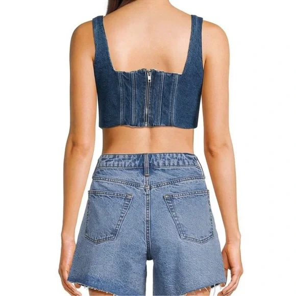 Gianni Bini
Michelle Denim Square Neck Sleeveless Corset Crop Top - Picture 4 of 7